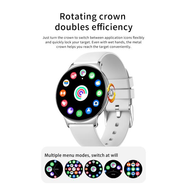 5.1Smart Women'S Bluetooth Watch Round Amoled Display OEM