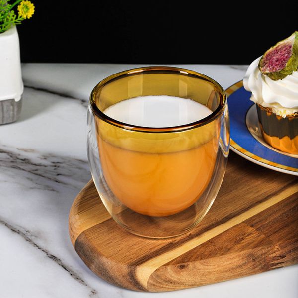 High Borosilicate Double Walled Coffee Glasses Coffee Tumbler 80ml To 450ml Capacity