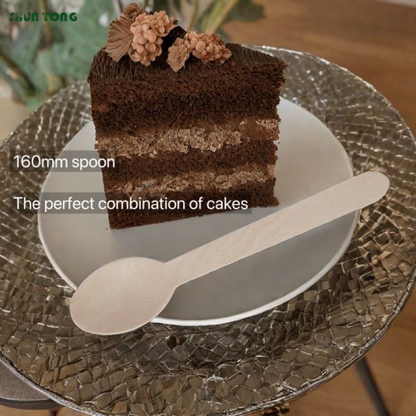 Eco-Friendly 160mm Disposable Wooden Spoons — Biodegradable Cutlery