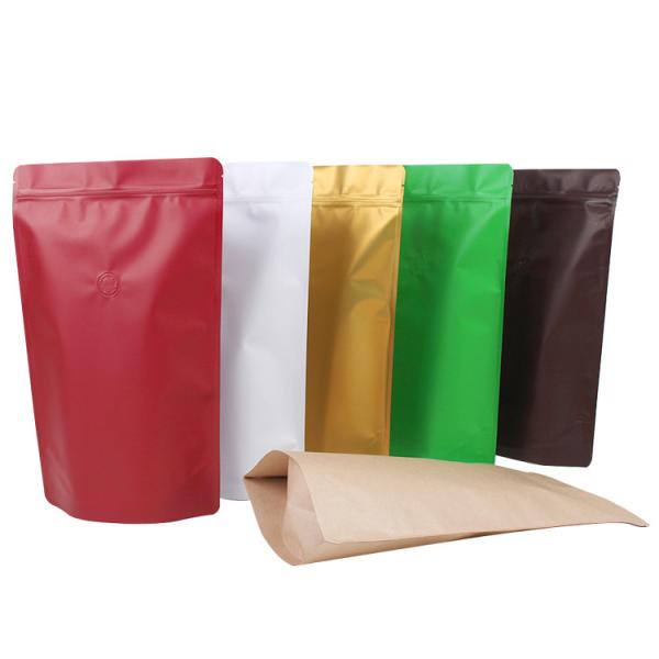 Premium Stand Up Coffee Pouches with Degassing Valve for Coffee Bean, Ground Coffee, Tea Leaves Packaging