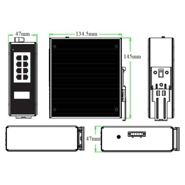 10 Port Gigabit Industrial PoE Switch IEEE 802.3af IEEE 802.3at Standard For IP Cameras