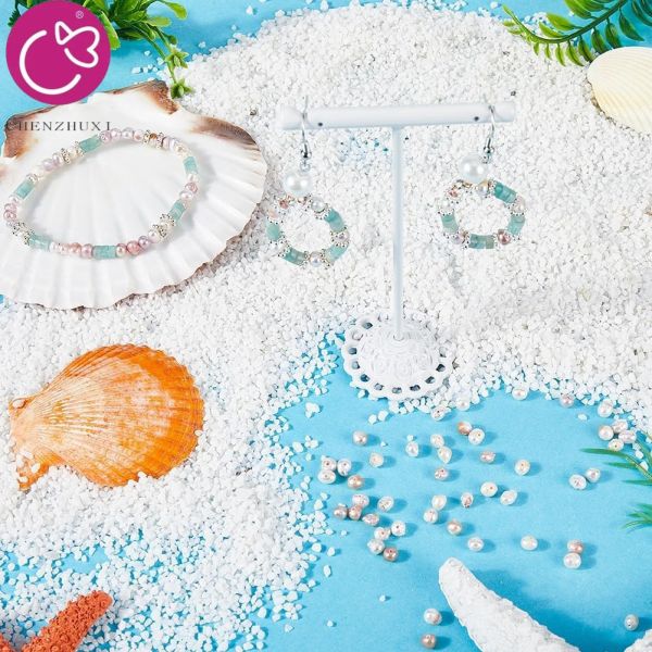 Natural White pink Purple Tiny Loose Beads Real Fresh Water Rice Pearl Strand for Jewelry Making