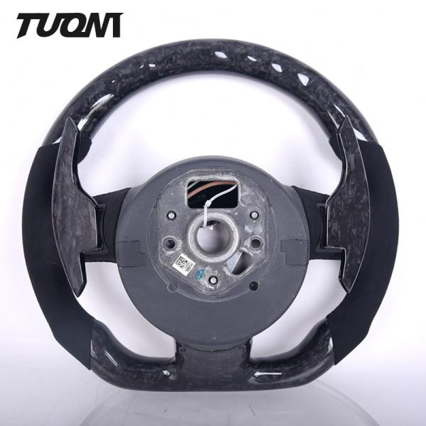 Audi R8 TT High Glossy Forged Carbon Fiber Steering Wheel Luxury Alcantara
