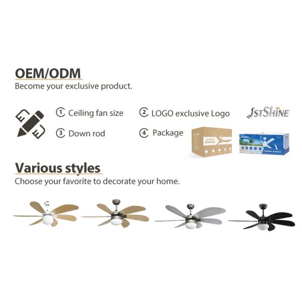 1stshine Decorative MDF Blades Electric DC Motor Ceiling Fan com controle remoto