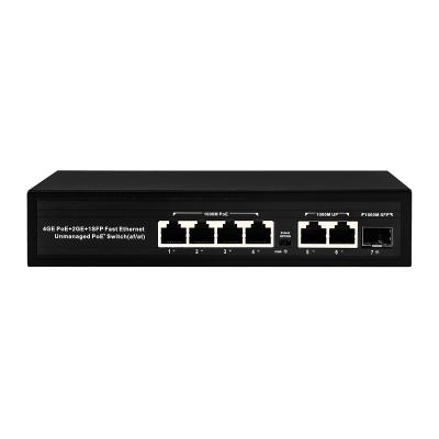 porto do interruptor ponto de entrada-PSE 4 de 10/100/1000M com o Uplink da rede do gigabit do entalhe de SFP Unmanaged