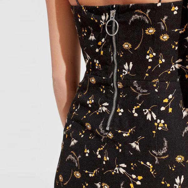 verão quente ajustável do mini vestido de Bodycon do vestido das férias da cópia floral de correia de 2018 espaguetes