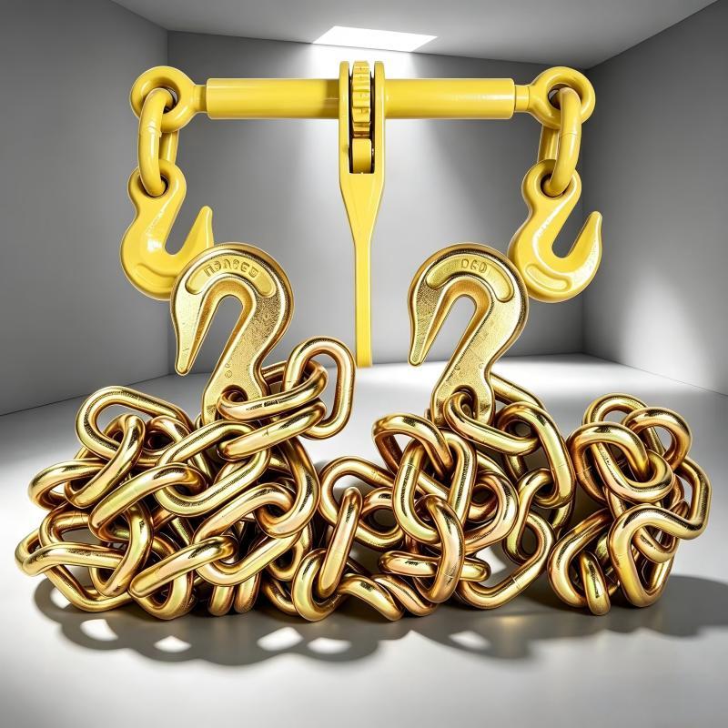 Galvanized Tie Down Chains Nacm96 Standard Grab Hook Chain With G70 Clevis Hook 5/16