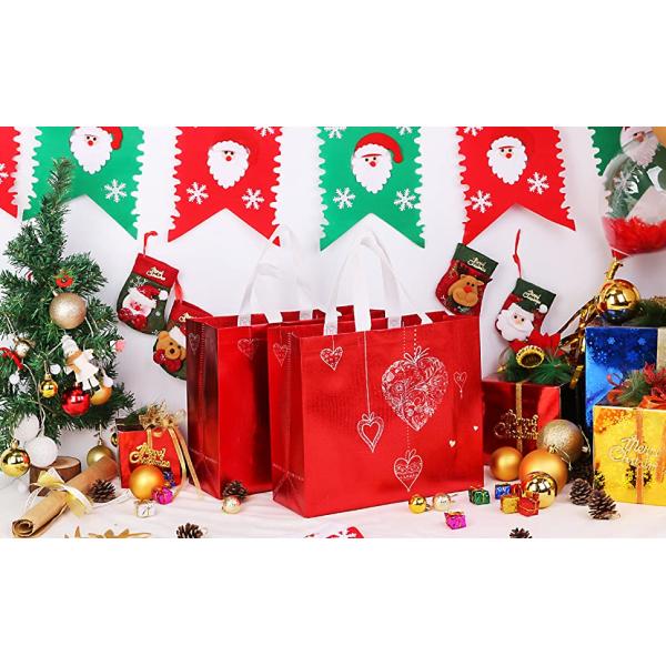 Glossy Glitter Durable Reusable Grocery Bag Tote Bag Handles Bag,Medium Non-woven Fashionable Present Bag Gift Bag,Goodi