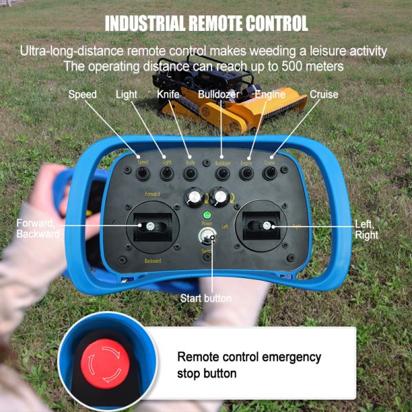 Smart RC Grass Cutter Gas Power Multi-Functional RC Mower Mow Mulch Clear, for Orchards, Solar, Gardens, Efficient All-Round