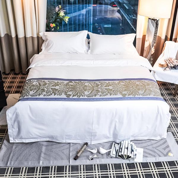 New design jacquard 100% cotton bed sheets 5 star hotel bed linen duvet cover set