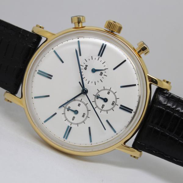OEM Stainless Steel Watches / Genuine Leather Band Watches With Power Reserve