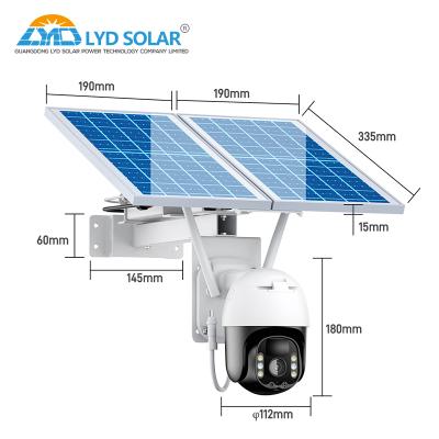 128GB TF Card 4G Solar Security Camera 4mm Lens Cctv Camera Solar Panel