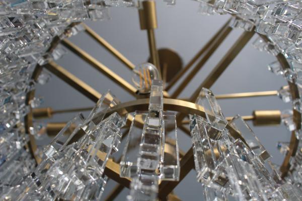 Customized Tiered Round Chandelier 152cm Crystal Chandelier With Brass Finish