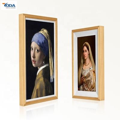 Painel LCD fixado na parede personalizado do embaçamento do visor de madeira do quadro da foto de Digitas