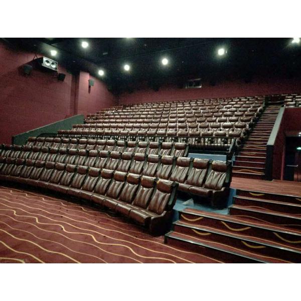 Genuine Fabric Home Cinema Seating / Lecture Hall Chairs With Cast Iron Frame