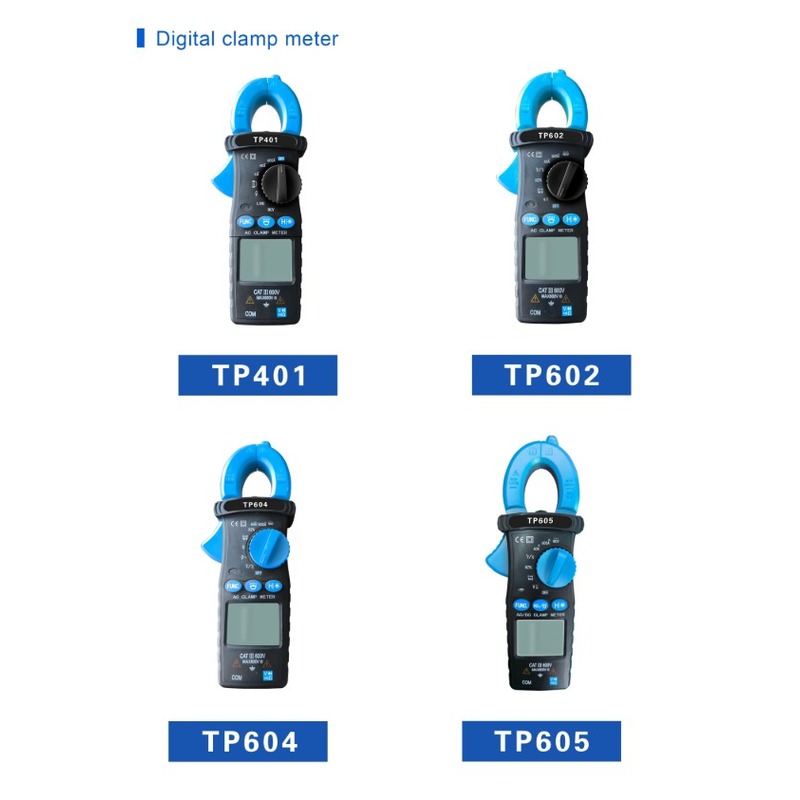 True RMS Clamp Meter NCV Detection CAT III Clamp Multimeter 600A AC Digital Tester for Industrial Maintenance