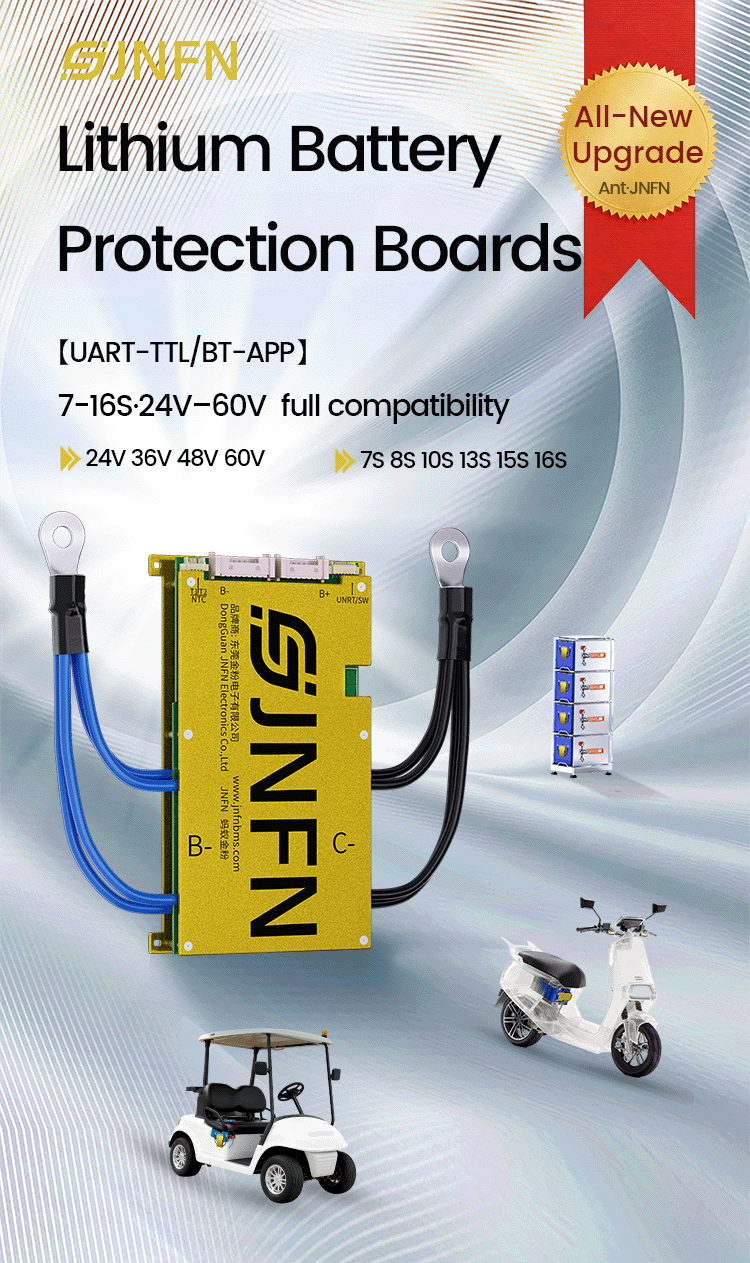 7S 8S 10S 16S 24V 36V 48V Lifepo4 Smart BMS LTO NMC 18650 21700 Battery Protection Board