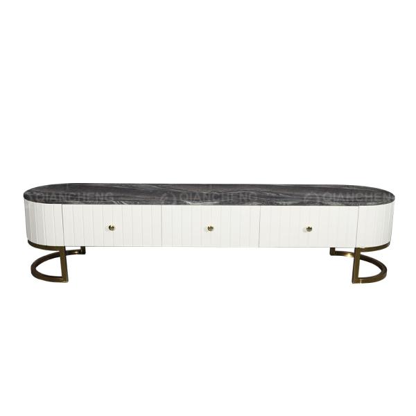 Высокая стойка ТВ нержавеющей стали лоска с финишем зеркала ящиков почищенным щеткой