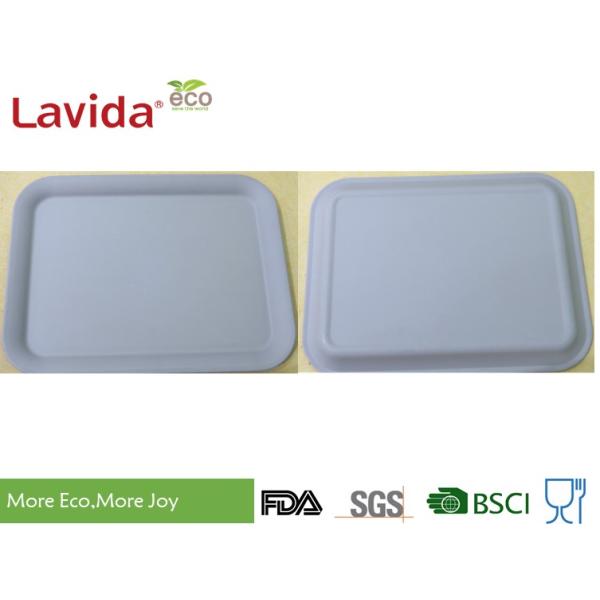 Hot sell Popular Solid color Biodegradable Eco Bamboo Fiber Tray Wooden Meal Serving Tray Melamine solid color Tray