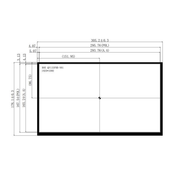13.3 pulgadas EDP TFT pantalla LCD 1920 * 1080 píxeles 30 pines 72% NTSC relación 350cd / M2