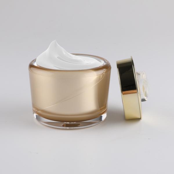 Luxury Golden Acrylic Jars For Cosmetics , 30g Cream Jars Cosmetic Packaging