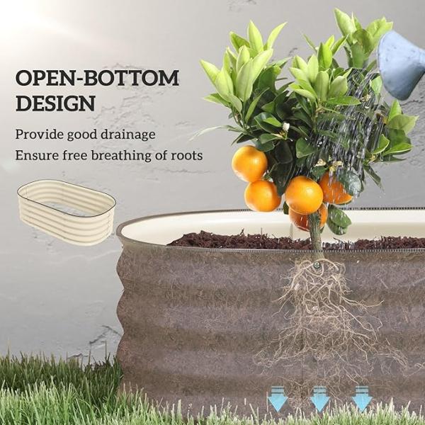 Galvanized Raised Garden Bed Kit Box 3.4*2*0.92 FT Metal Outdoor Flower Bed Steel Patio Ground Planter For Planting