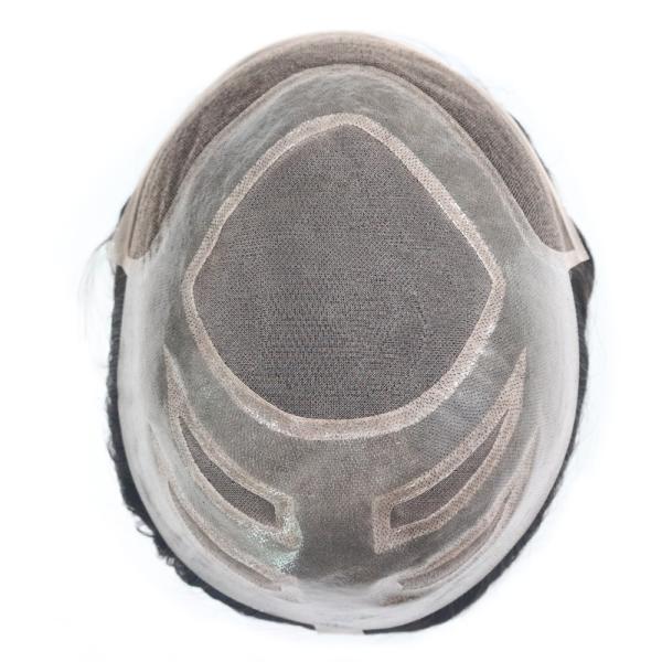 Hollywood- Male Hair Prosthesis france Lace PU Natural Hairline Human Hair Toupee Man Wig Durable Systems