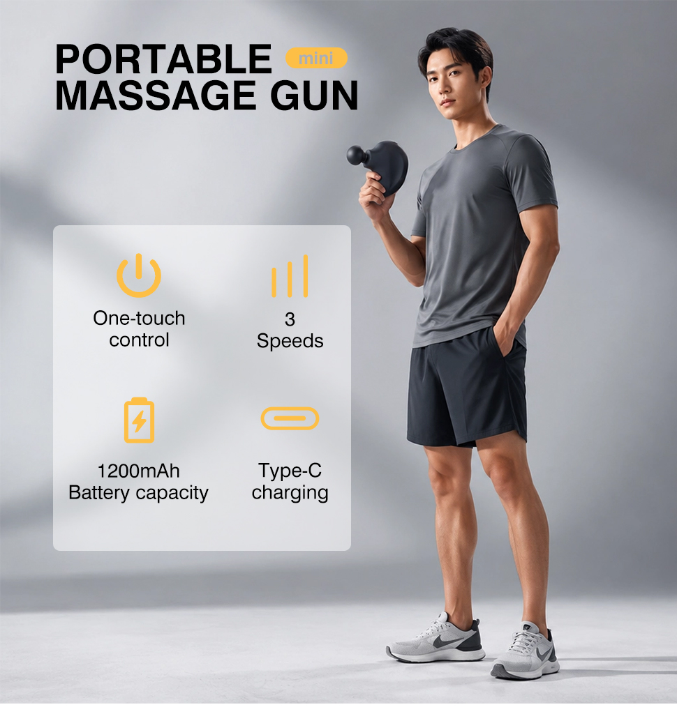 RTS High Quality Professional Grade Powerful Percussive Deep Tissue Neck Back Muscle Massager Gun