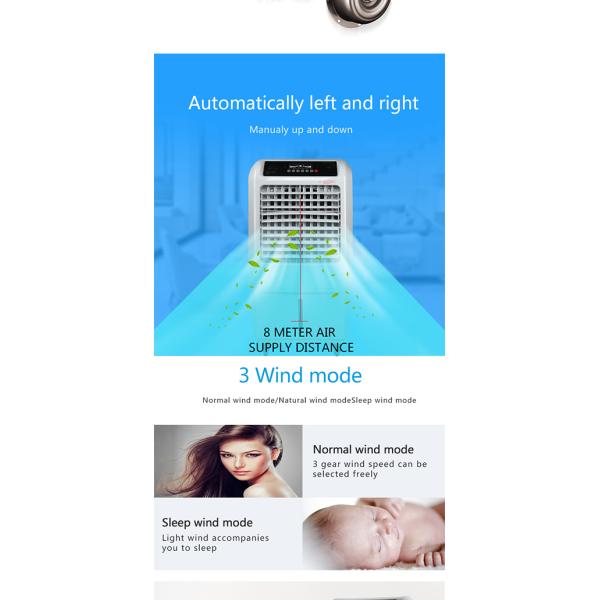 Indoor Three Side Air Cooler Swamp Cooler RoHS Approved 2500m3/h Airflow