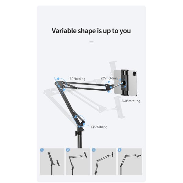 180cm Aluminum Phone Stand Holder 360 Degree Adjustable