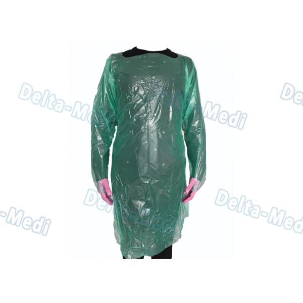 Зеленые мантии КПЭ устранимые пластиковые, анти- жидкостные длинные мантии больницы рукава