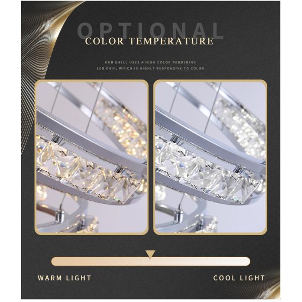 Luxury Crystal Living Room Chandelier Creative Ring Design Lobby Lamp(WH-NC-41)