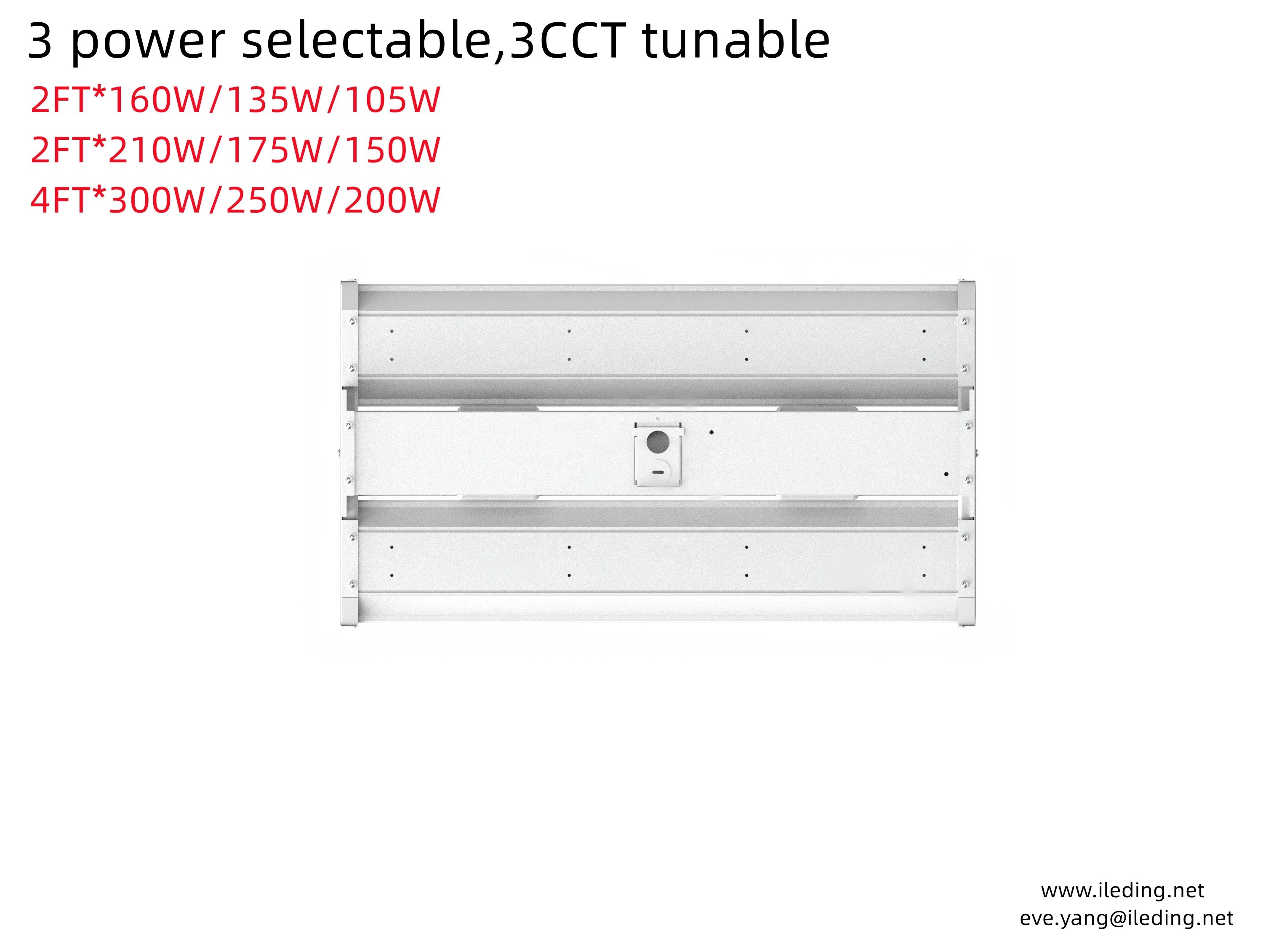 160W 2FT 4FT LED Linear High Bay Light Fixture for Indoor Commercial Office Light