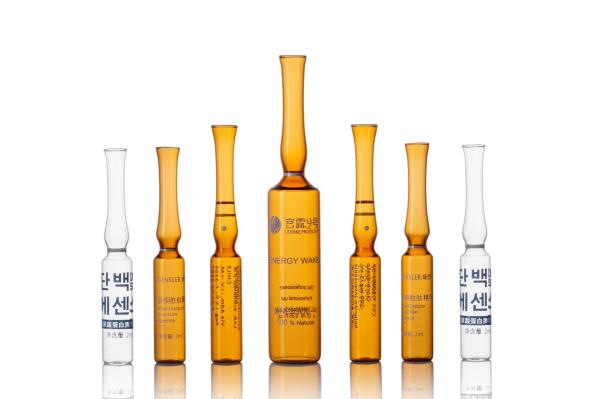 clear amber borosilicate glass ampoule medical cosmetic use