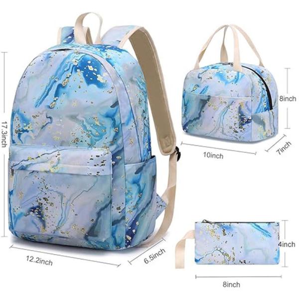 Interior Compartment Multi-Layer Girl Backpack With Lunch Box Pencil Case Elementary School Bags
