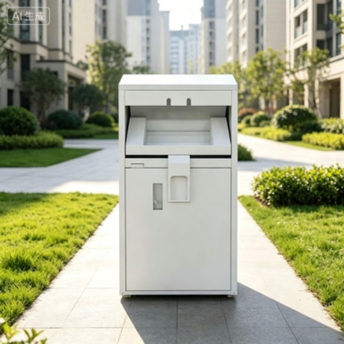 Commercial Secondhand Garment Donation Recycling Cabinet, Weatherproof Metal Clothing Collection Bin for Residential Communities