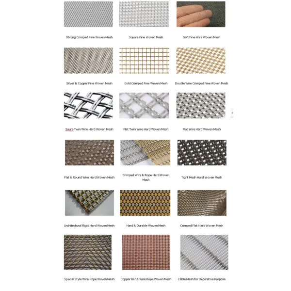 Square Hole Crimped Decorative Woven Wire Mesh For Cabinets
