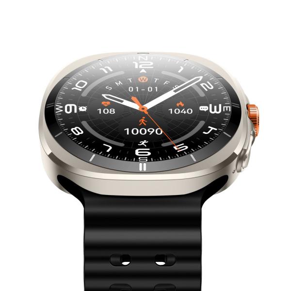 KW298 Zinc Alloy Round Shape Smart Watch Black Orange Stylish Big Round Face Watches