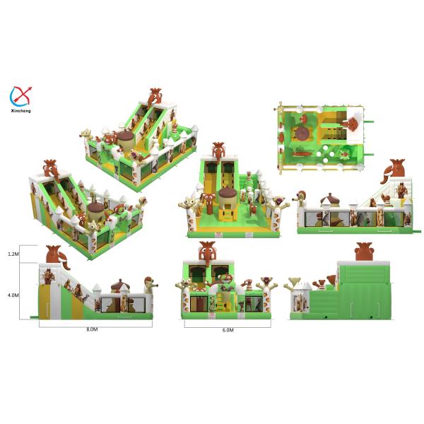 Manufacturer Inflatable Fun City Inflatable Bouncer Jumping Castle With Slide