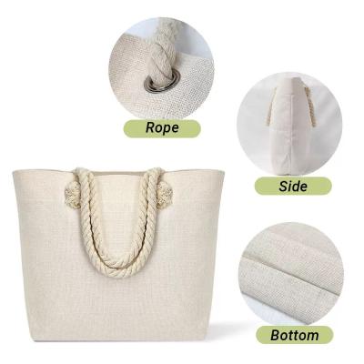 Sac de magasinage en lin vierge sublimation jute personnalisé pour l'impression sublimation