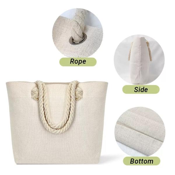 Customized Blank Linen Sublimation Jute Shopping Bag For Sublimation Printing