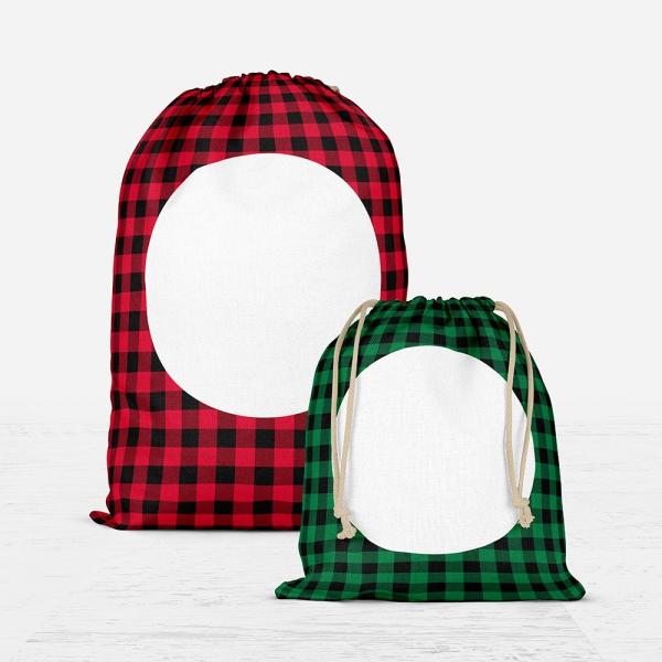 Personalized Linen Christmas Sublimation Drawstring Bag Customized Various Sizes