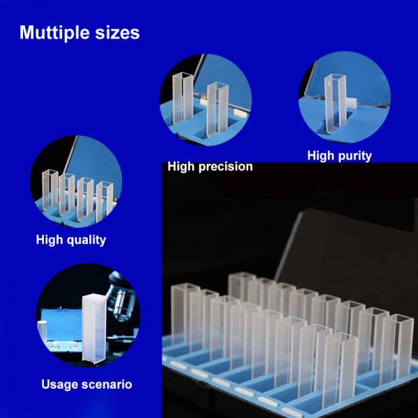Corrosion-resistant and highly transparent quartz cuvettes are used in spectrometers and spectrophotometers