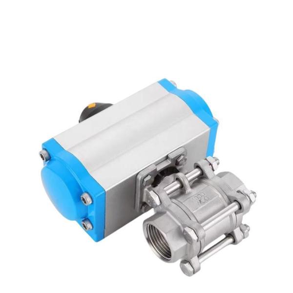 1.6MPa Pn1.6MPa DN8-DN100 Threaded 3 PC Stainless Steel Pneumatic Actuator Ball Valve