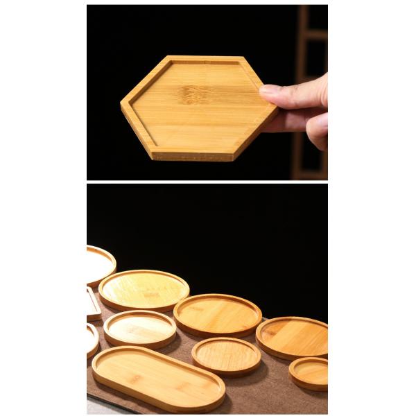 Custom Bamboo Coasters Eco-friendly Original Eco-set Coffee Tray Square/Round Bamboo wood Mat