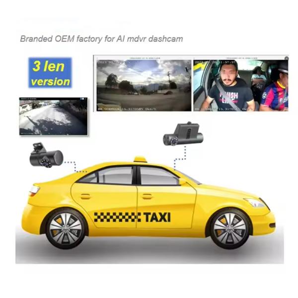 ADAS DMS All-in-One Mini Dash Cam 3CH 4G Car DVR Recorder for Taxi/Truck/Uber