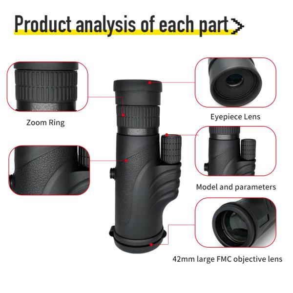 Карман оптически сигнала 6-18x42 10-30x42 Monocular долгосрочный для удить Birdwatching
