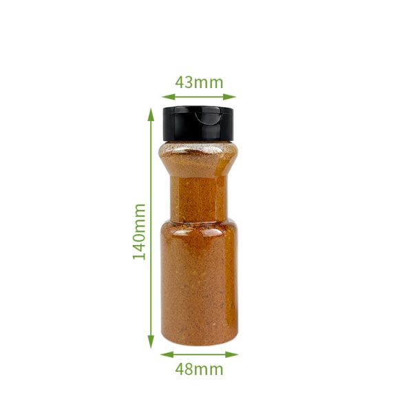 Clear PET Bottle BBQ Condiment Seasoning Plastic Salt Shakers Jar PET Spice Bottles Dry Food