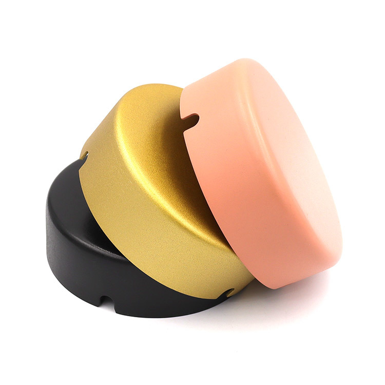 Round Aluminum Alloy Metal Ashtray with Multi-Color Matte Finish and Side Notches for Home Bar Hotel