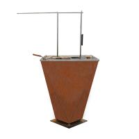 Grill en acier sur mesure en extérieur stockage de bois de camping naturel oxydé